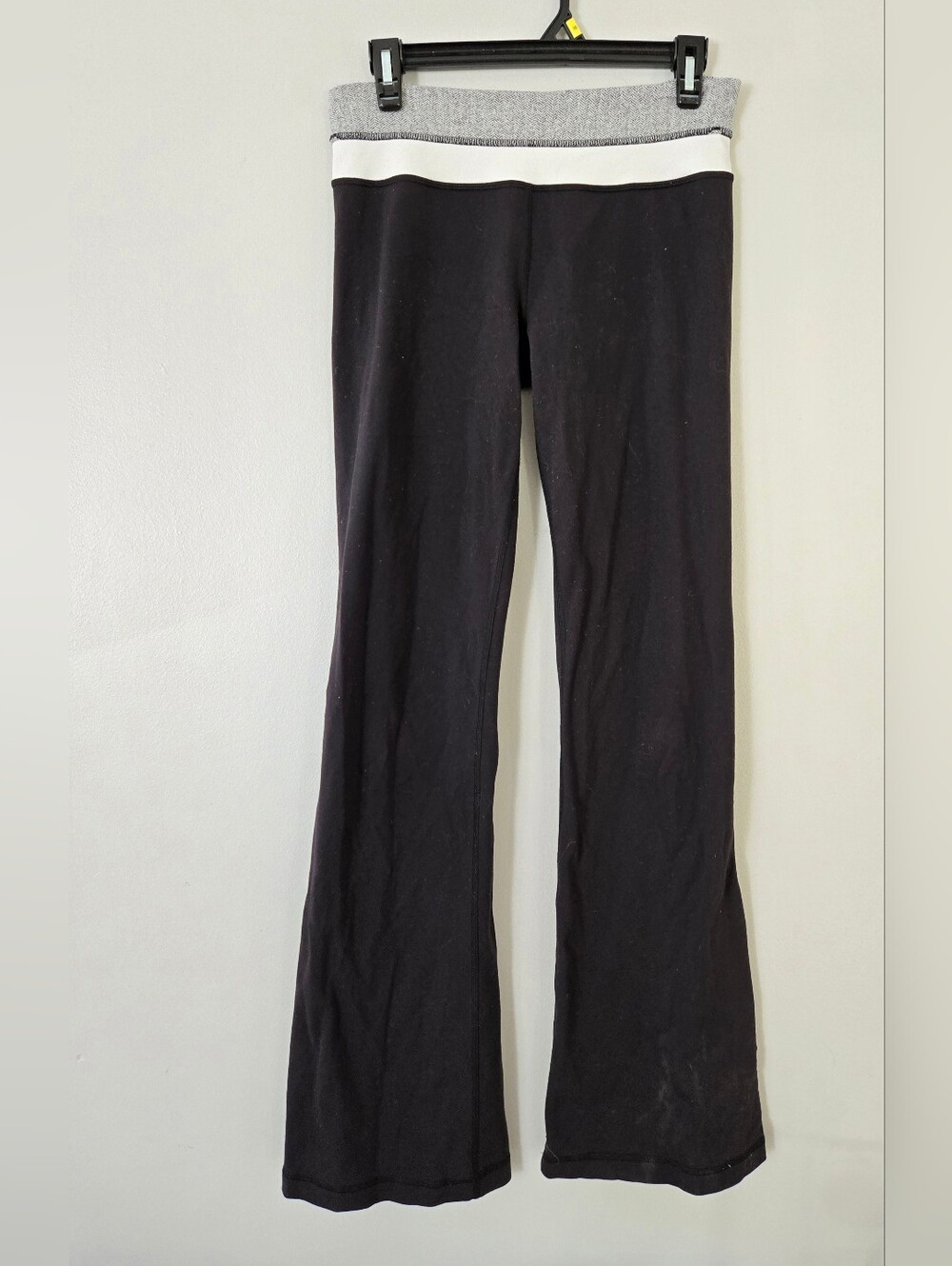 Lululemon Groove Pant *Full-On Luon (Tall)Heathered Herringbone Black White‎ S 6